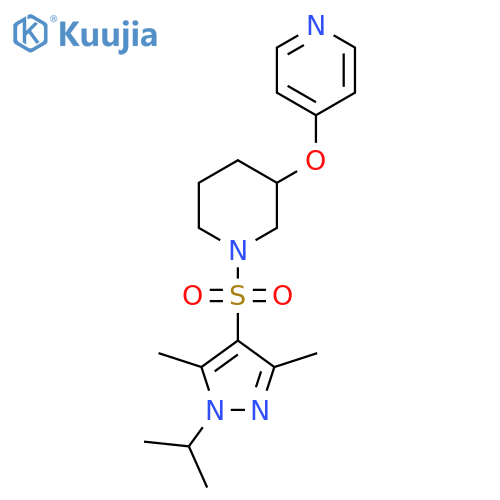 4-(1-{3,5-dimethyl-1-(propan-2-yl)-1H-pyrazol-4-ylsulfonyl}piperidin-3-yl)oxypyridine structure