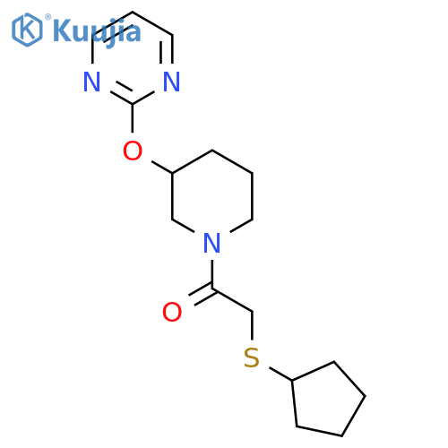2-(cyclopentylsulfanyl)-1-[3-(pyrimidin-2-yloxy)piperidin-1-yl]ethan-1-one structure