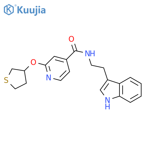 N-[2-(1H-indol-3-yl)ethyl]-2-(thiolan-3-yloxy)pyridine-4-carboxamide structure