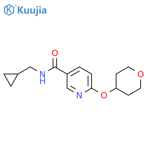 N-(cyclopropylmethyl)-6-(oxan-4-yloxy)pyridine-3-carboxamide structure