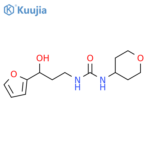 3-[3-(furan-2-yl)-3-hydroxypropyl]-1-(oxan-4-yl)urea structure