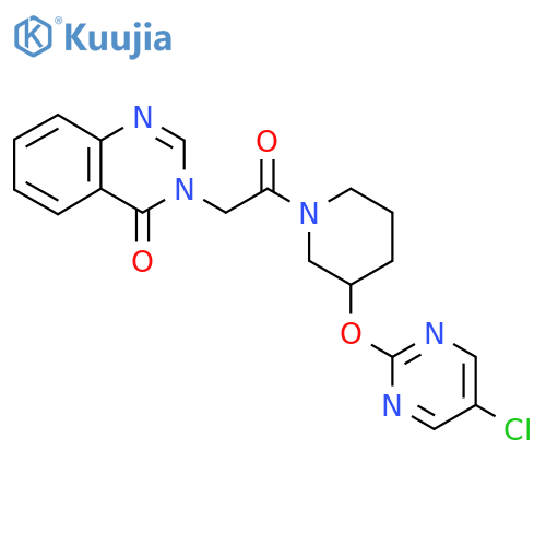 3-(2-{3-(5-chloropyrimidin-2-yl)oxypiperidin-1-yl}-2-oxoethyl)-3,4-dihydroquinazolin-4-one structure