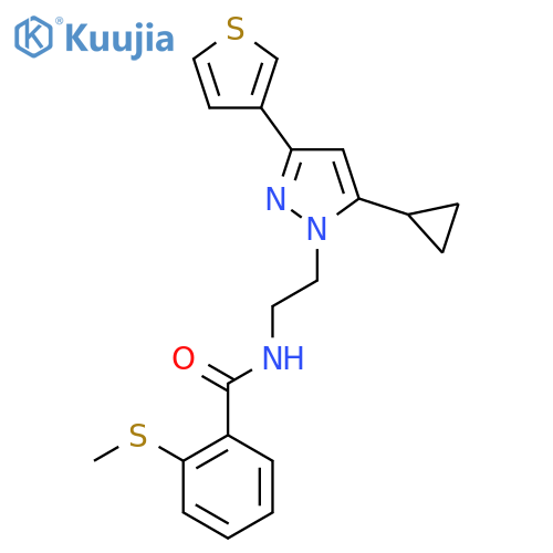 N-{2-[5-cyclopropyl-3-(thiophen-3-yl)-1H-pyrazol-1-yl]ethyl}-2-(methylsulfanyl)benzamide structure