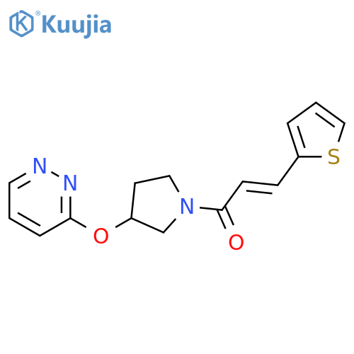 (2E)-1-3-(pyridazin-3-yloxy)pyrrolidin-1-yl-3-(thiophen-2-yl)prop-2-en-1-one structure