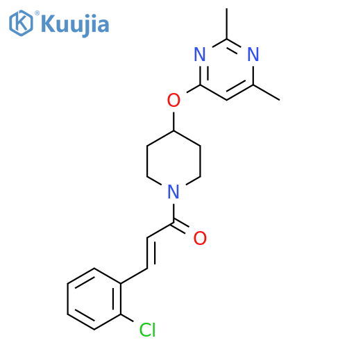 (2E)-3-(2-chlorophenyl)-1-{4-(2,6-dimethylpyrimidin-4-yl)oxypiperidin-1-yl}prop-2-en-1-one structure