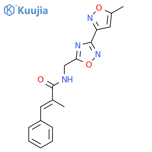 (2E)-2-methyl-N-{[3-(5-methyl-1,2-oxazol-3-yl)-1,2,4-oxadiazol-5-yl]methyl}-3-phenylprop-2-enamide structure