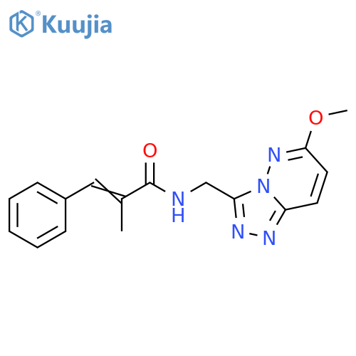 (2E)-N-({6-methoxy-[1,2,4]triazolo[4,3-b]pyridazin-3-yl}methyl)-2-methyl-3-phenylprop-2-enamide structure