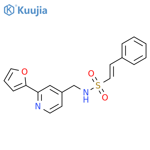 (E)-N-{2-(furan-2-yl)pyridin-4-ylmethyl}-2-phenylethene-1-sulfonamide structure