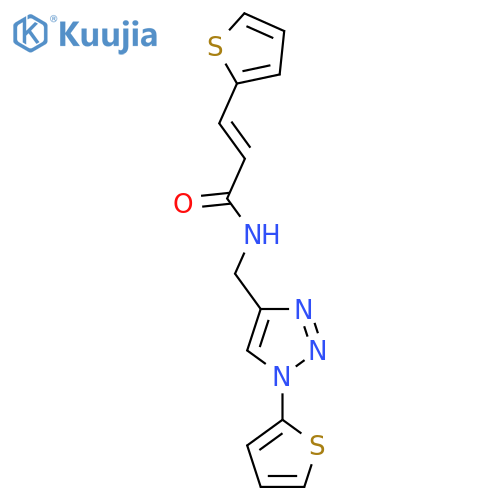 (2E)-3-(thiophen-2-yl)-N-{[1-(thiophen-2-yl)-1H-1,2,3-triazol-4-yl]methyl}prop-2-enamide structure