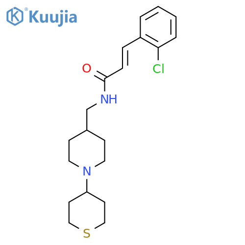 (E)-3-(2-chlorophenyl)-N-((1-(tetrahydro-2H-thiopyran-4-yl)piperidin-4-yl)methyl)acrylamide structure