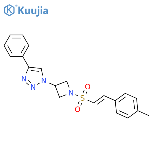 1-[1-[(E)-2-(4-methylphenyl)ethenyl]sulfonylazetidin-3-yl]-4-phenyltriazole structure