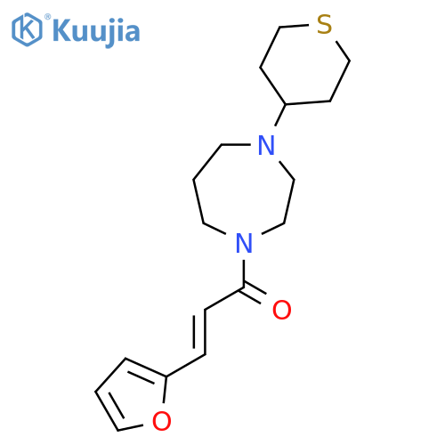 (2E)-3-(furan-2-yl)-1-[4-(thian-4-yl)-1,4-diazepan-1-yl]prop-2-en-1-one structure