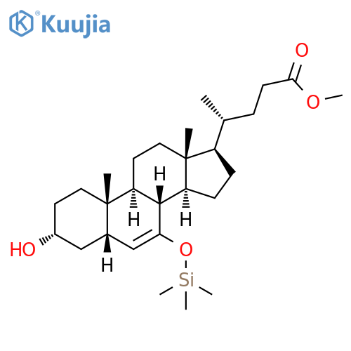 Chol-6-en-24-oic acid, 3-hydroxy-7-[(trimethylsilyl)oxy]-, methyl ester, (3α,5β)- structure