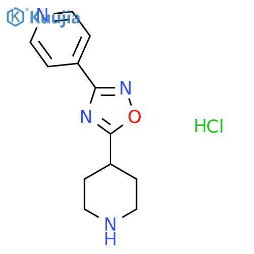 5-(Piperidin-4-yl)-3-(pyridin-4-yl)-1,2,4-oxadiazole hydrochloride structure