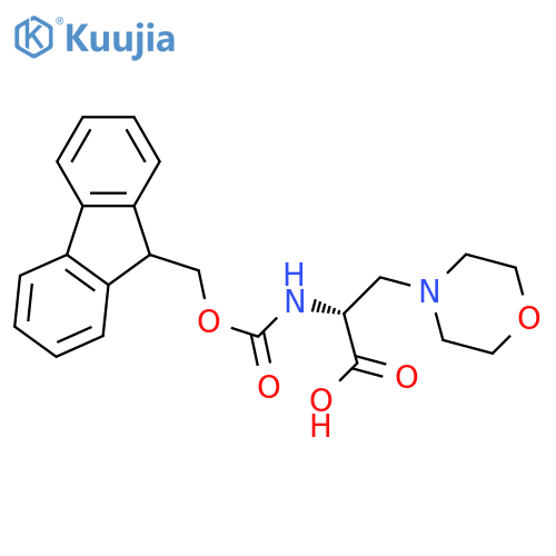 (R)-2-((((9H-fluoren-9-yl)methoxy)carbonyl)amino)-3-morpholinopropanoic acid structure