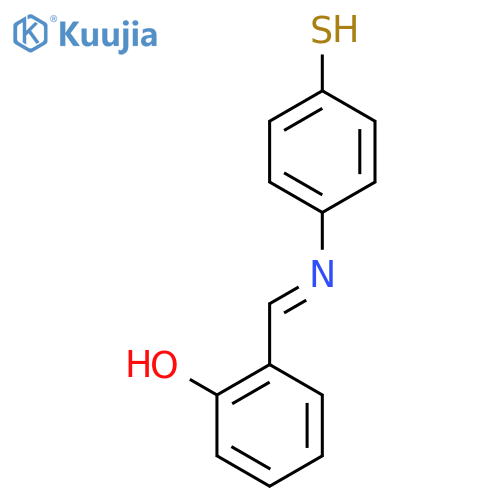 2-[(1E)-[(4-Sulfanylphenyl)imino]methyl]phenol structure