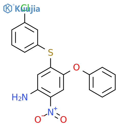 Benzenamine, 5-[(3-chlorophenyl)thio]-2-nitro-4-phenoxy- structure