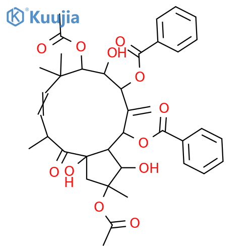 2,3,5,7,8,9,15-Heptahydroxy-6(17),11-jatrophadien-14-one; (2α,3β,5α,7β,8α,9α,11E,13β,15β)-form, 5,7-Dibenzoyl, 2,9-di-Ac structure