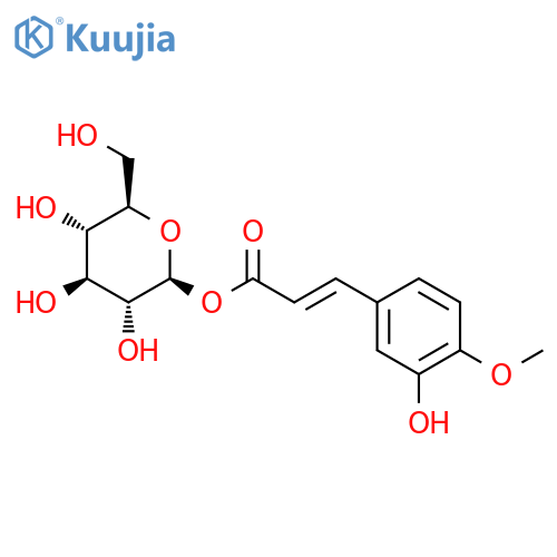 β-D-Glucopyranose, 1-[3-(3-hydroxy-4-methoxyphenyl)-2-propenoate] structure