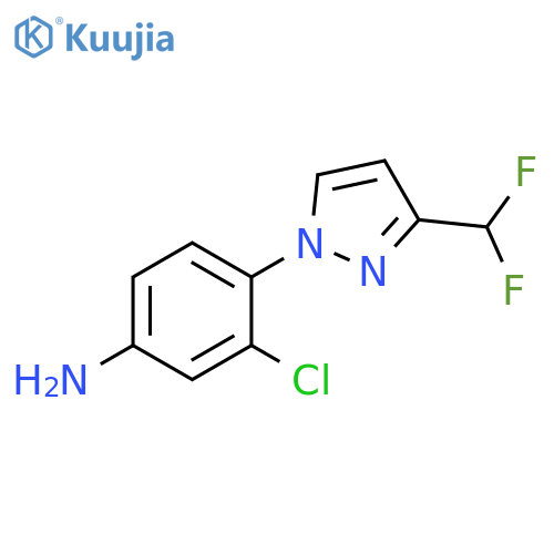 3-chloro-4-[3-(difluoromethyl)-1H-pyrazol-1-yl]aniline structure