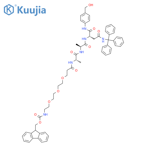 Fmoc-PEG3-Ala-Ala-Asn(Trt)-PAB structure