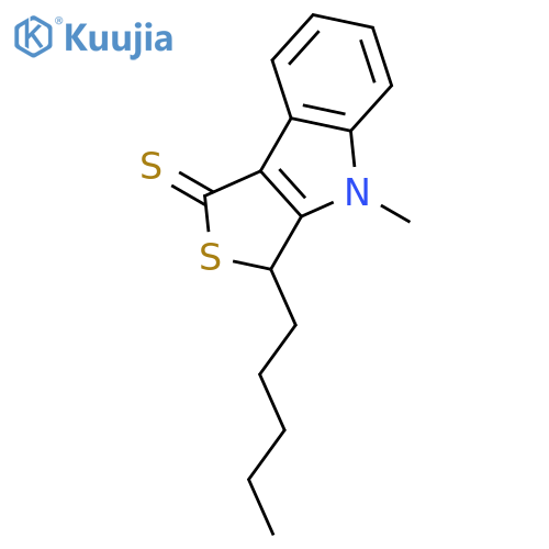 1H-Thieno[3,4-b]indole-1-thione, 3,4-dihydro-4-methyl-3-pentyl- structure