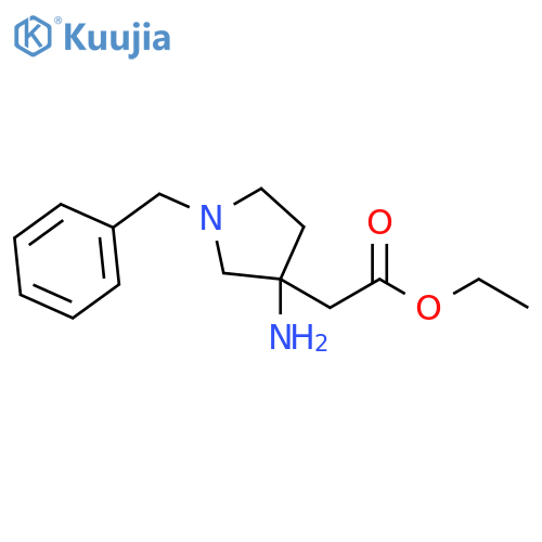 ethyl 2-(3-amino-1-benzylpyrrolidin-3-yl)acetate structure