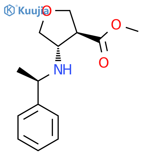 methyl trans-4-[[(1R)-1-phenylethyl]amino]tetrahydrofuran-3-carboxylate structure