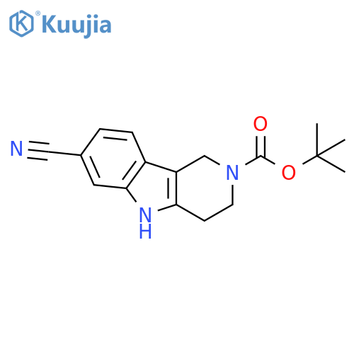 tert-Butyl 7-cyano-3,4-dihydro-1H-pyrido[4,3-b]indole-2(5H)-carboxylate structure