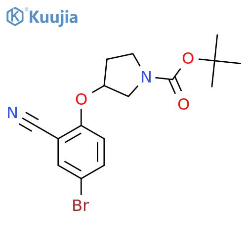 Tert-butyl 3-(4-bromo-2-cyanophenoxy)pyrrolidine-1-carboxylate structure