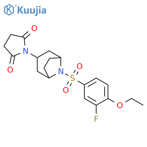 1-[8-(4-ethoxy-3-fluorophenyl)sulfonyl-8-azabicyclo[3.2.1]octan-3-yl]pyrrolidine-2,5-dione structure