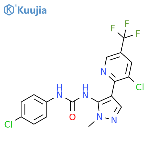 Urea, N-(4-chlorophenyl)-N'-[4-[3-chloro-5-(trifluoromethyl)-2-pyridinyl]-1-methyl-1H-pyrazol-5-yl]- structure