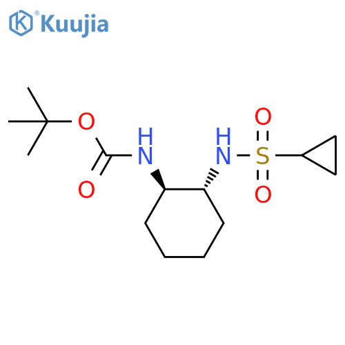 rac-tert-butyl N-[(1R,2R)-2-cyclopropanesulfonamidocyclohexyl]carbamate, trans structure