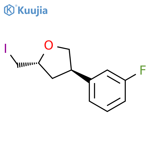 (2R,4R)-4-(3-fluorophenyl)-2-(iodomethyl)oxolane structure
