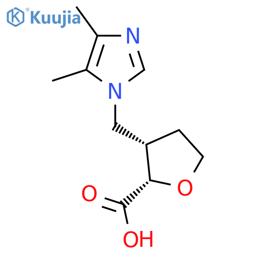 rac-(2R,3R)-3-(4,5-dimethyl-1H-imidazol-1-yl)methyloxolane-2-carboxylic acid structure