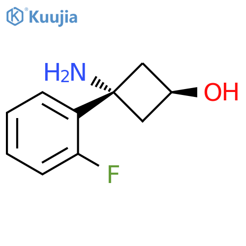 (1s,3s)-3-amino-3-(2-fluorophenyl)cyclobutan-1-ol structure