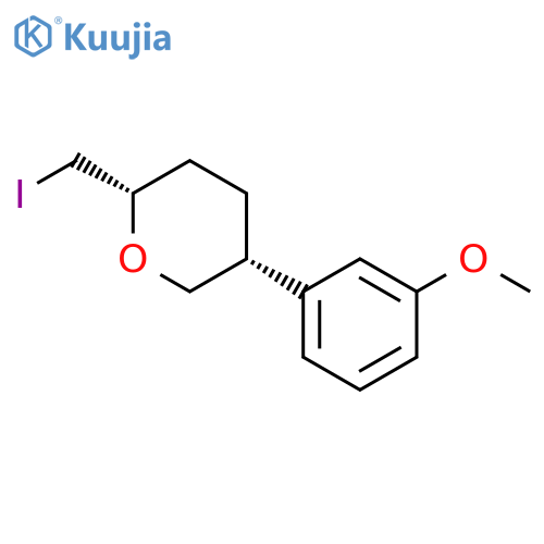 (2S,5R)-2-(iodomethyl)-5-(3-methoxyphenyl)oxane structure