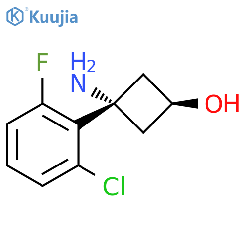 (1s,3s)-3-amino-3-(2-chloro-6-fluorophenyl)cyclobutan-1-ol structure