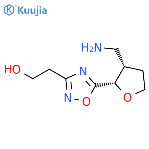 rac-2-{5-(2R,3R)-3-(aminomethyl)oxolan-2-yl-1,2,4-oxadiazol-3-yl}ethan-1-ol structure