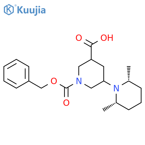1-(benzyloxy)carbonyl-5-(2R,6S)-2,6-dimethylpiperidin-1-ylpiperidine-3-carboxylic acid structure