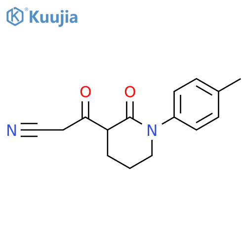 3-1-(4-methylphenyl)-2-oxopiperidin-3-yl-3-oxopropanenitrile structure