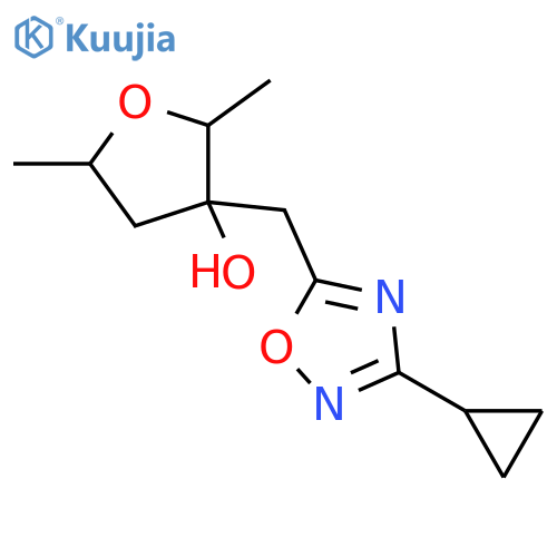 3-(3-cyclopropyl-1,2,4-oxadiazol-5-yl)methyl-2,5-dimethyloxolan-3-ol structure