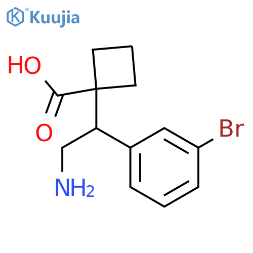 1-2-amino-1-(3-bromophenyl)ethylcyclobutane-1-carboxylic acid structure