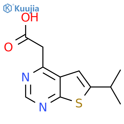 2-6-(propan-2-yl)thieno2,3-dpyrimidin-4-ylacetic acid structure