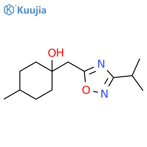 4-methyl-1-{3-(propan-2-yl)-1,2,4-oxadiazol-5-ylmethyl}cyclohexan-1-ol structure