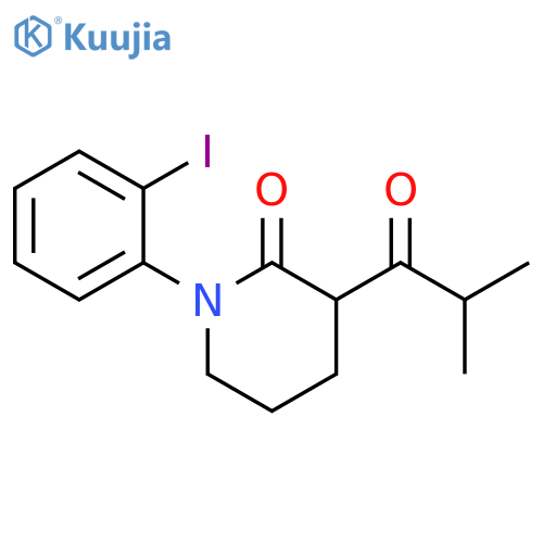 1-(2-iodophenyl)-3-(2-methylpropanoyl)piperidin-2-one structure