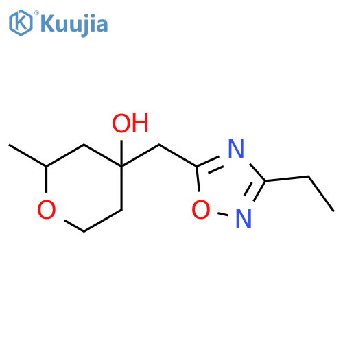 4-(3-ethyl-1,2,4-oxadiazol-5-yl)methyl-2-methyloxan-4-ol structure