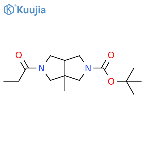 tert-butyl 3a-methyl-5-propanoyl-octahydropyrrolo3,4-cpyrrole-2-carboxylate structure