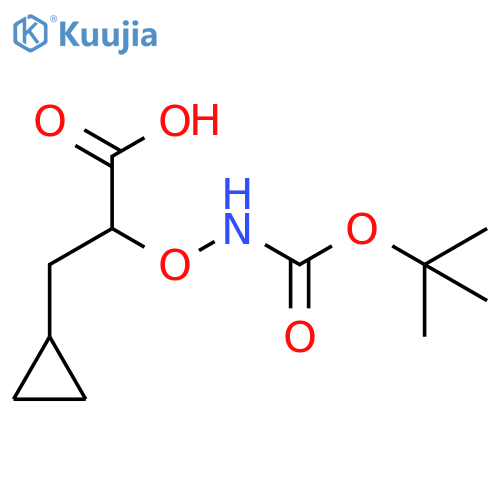 2-({(tert-butoxy)carbonylamino}oxy)-3-cyclopropylpropanoic acid structure