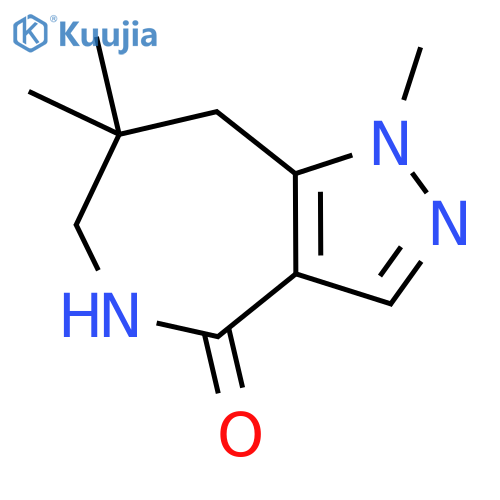 1,7,7-trimethyl-1H,4H,5H,6H,7H,8H-pyrazolo4,3-cazepin-4-one structure